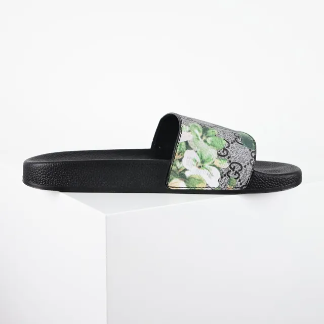 Gucci Screener Floral Print Black Slippers 8