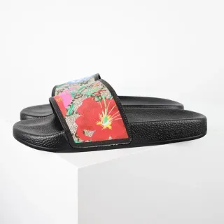 Gucci Screener Floral Print Canvas Slide Slippers