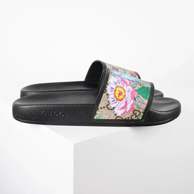 Gucci Screener نعال كانفاس مطبوعة زهور 3