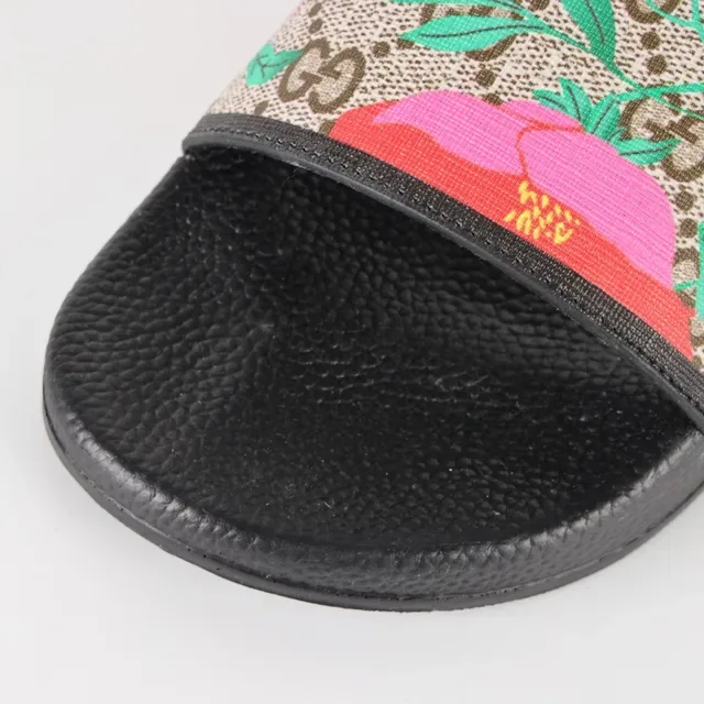Gucci Screener نعال كانفاس مطبوعة زهور 5