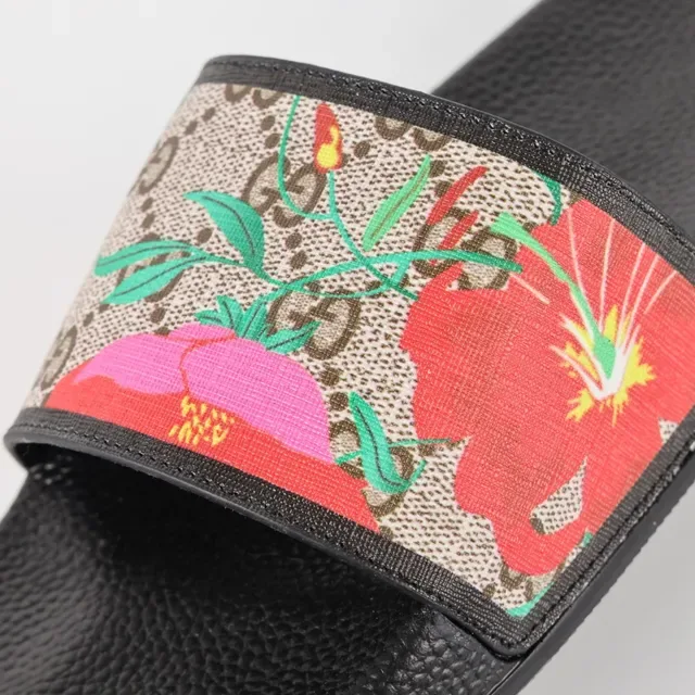 Gucci Screener نعال كانفاس مطبوعة زهور 6