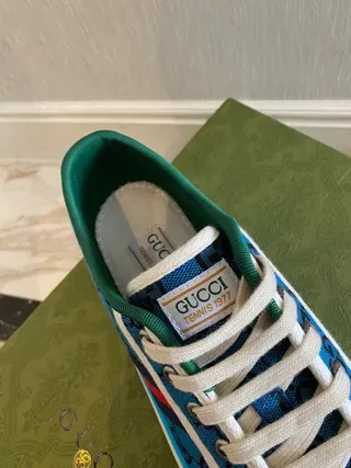 Gucci Screener GG Monogram Blue Web Stripe Lifestyle Sneakers 6