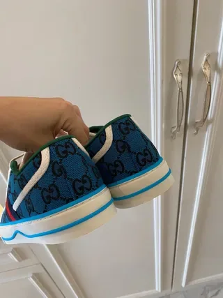 Gucci Screener GG Monogram Blue Web Stripe Lifestyle Sneakers 8