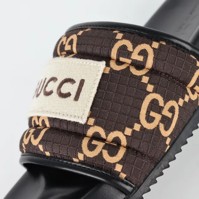 Gucci Screener GG Supreme Brown and Black Slippers 6