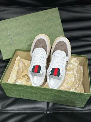 Gucci Screener GG Supreme White Beige Lifestyle Sneakers 2