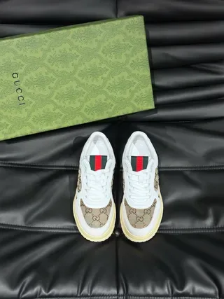 Gucci Screener GG Supreme White Beige Lifestyle Sneakers 8