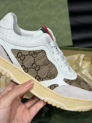 Gucci Screener GG Supreme White Beige Lifestyle Sneakers 9