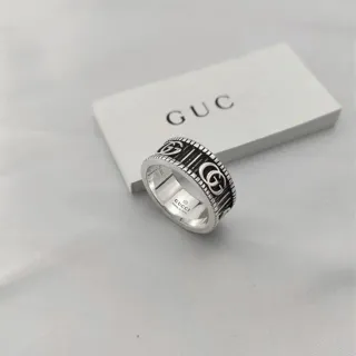 Gucci Screener Interlocking GG Wide Band Ring