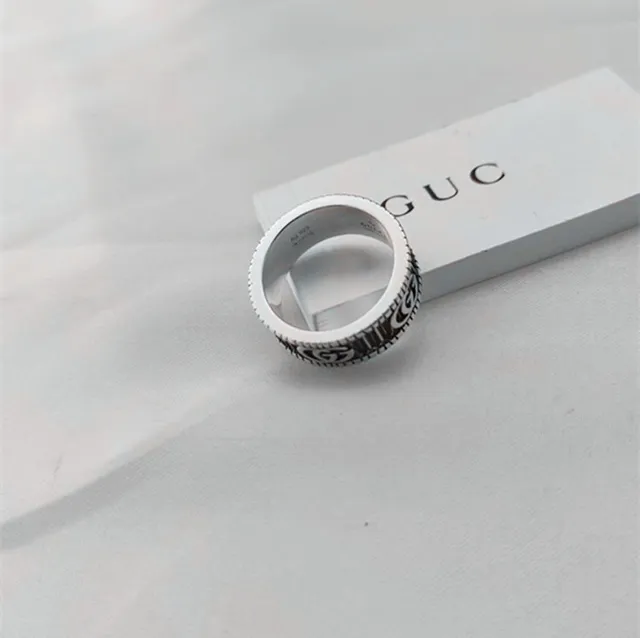 Gucci Screener Interlocking GG Wide Band Ring 6
