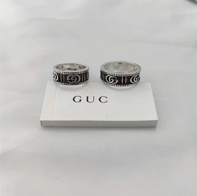 Gucci Screener Interlocking GG Wide Band Ring 7