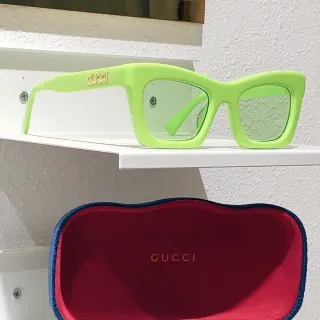 Gucci Screener Lime Green Rectangular Optical Glasses