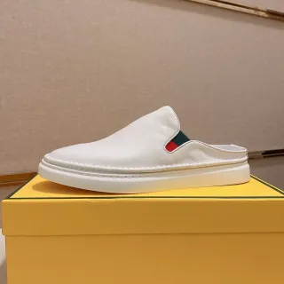 Gucci Screener Mule White Red Green Web Loafers