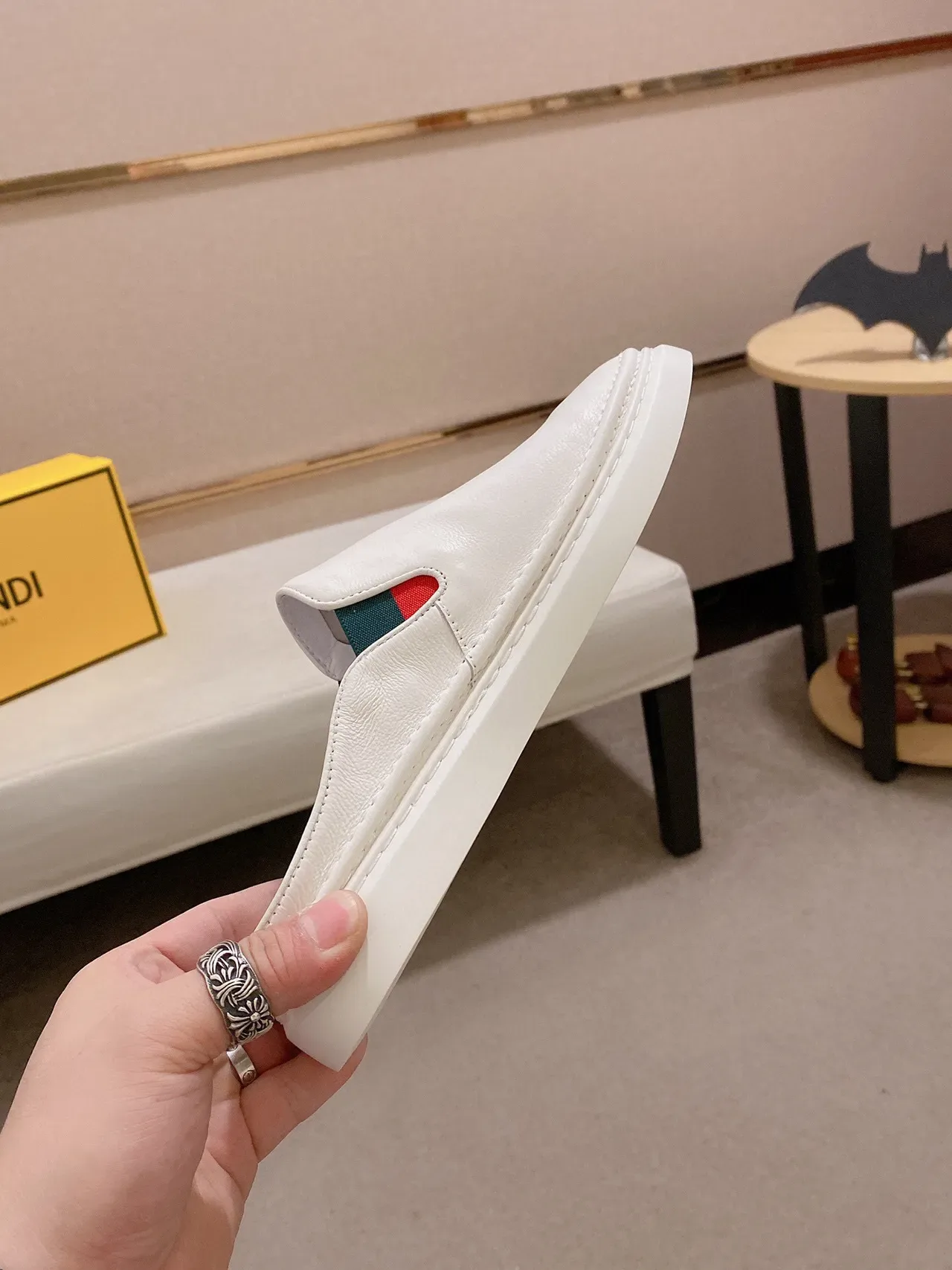Mules Gucci Screener Blanc Rouge Vert Web 7