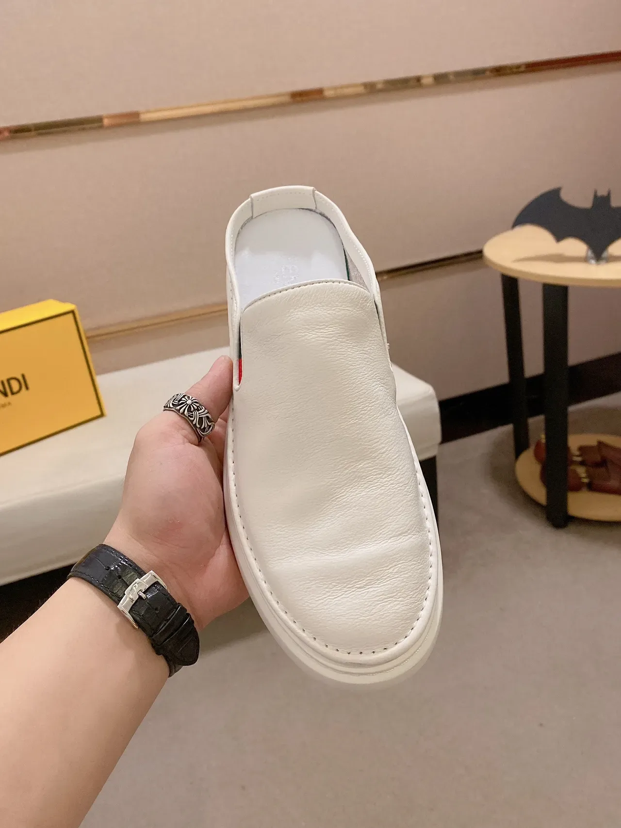 Mules Gucci Screener Blanc Rouge Vert Web 9