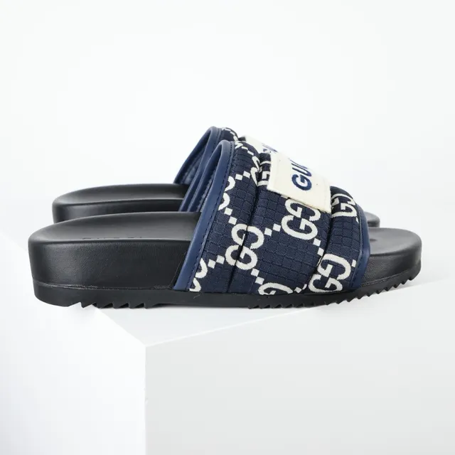 Gucci Screener Navy GG Monogram Slippers 3