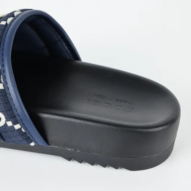 Gucci Screener Navy GG Monogram Slippers 4