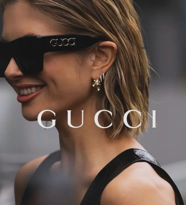 Gucci Screener Oversized Lunettes de soleil Rose Acétate Logo Doré 2