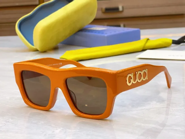 Gucci Screener Oversized Lunettes de soleil Rose Acétate Logo Doré 6