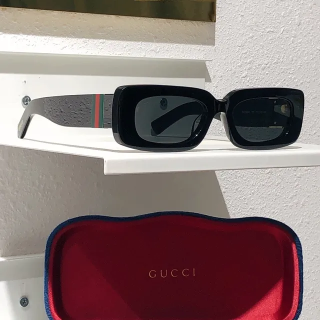 Gucci Screener Rectangular Web Stripe Sunglasses 9