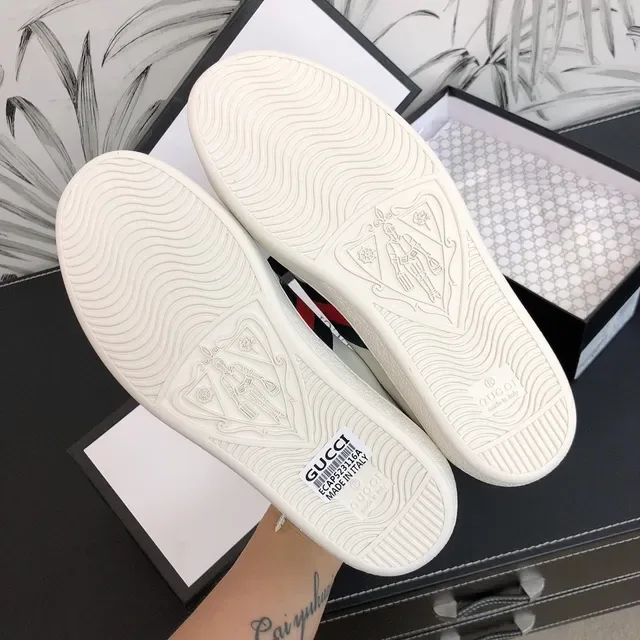 Gucci Screener White Red Green Web Stripe Lifestyle Sneakers 2