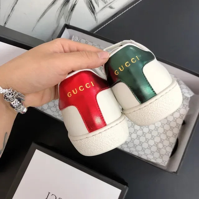 Gucci Screener White Red Green Web Stripe Lifestyle Sneakers 3