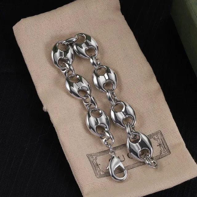 Gucci Silver Polished Oval-Link Chain Necklace 5