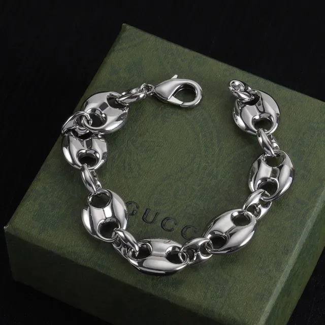 Gucci Silver Polished Oval-Link Chain Necklace 6
