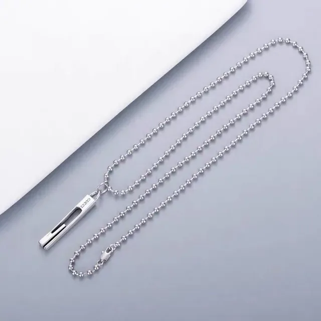 Gucci Silver Rectangular Bar Pendant Necklace 4
