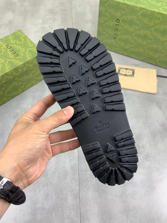 Gucci Slide Black Red Green Web Strap Slippers 2