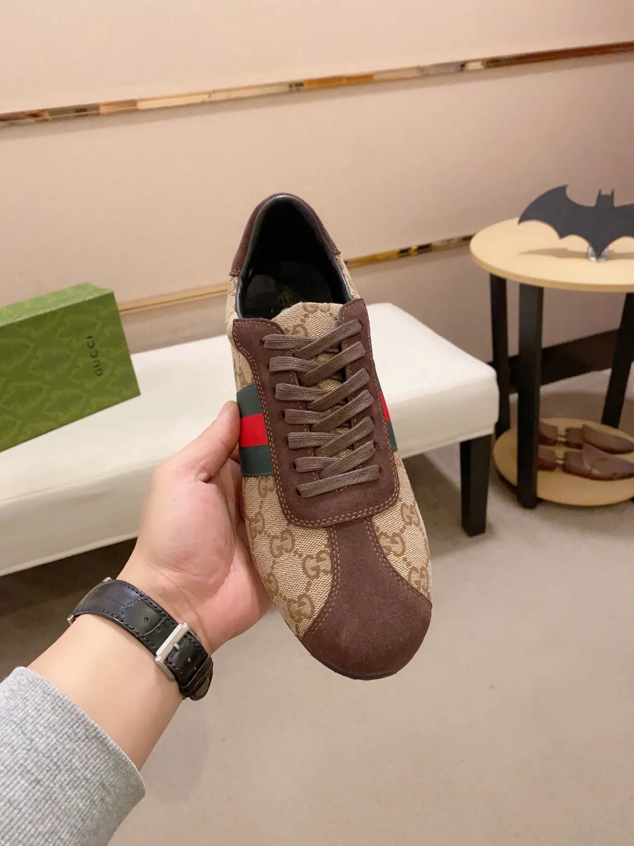 Gucci Tennis 1977 Beige Brown Green Red Lifestyle Sneakers 5