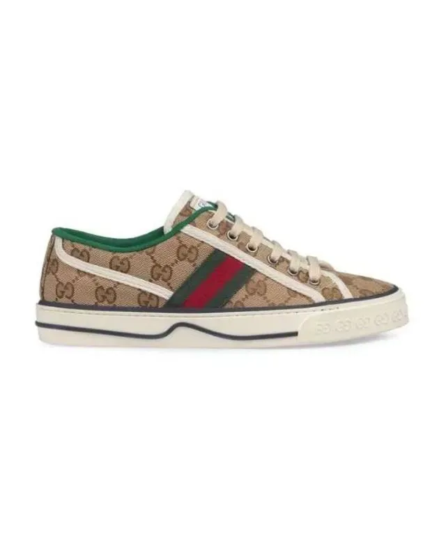 Gucci Tennis 1977 Beige GG Supreme Canvas Web Stripe Lifestyle Sneakers 4