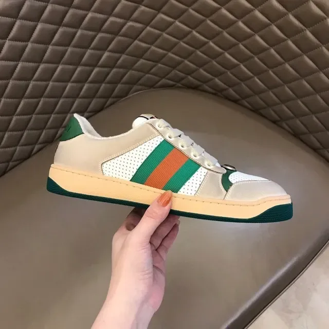 Gucci Tennis 1977 Beige Green Orange Web Stripe Lifestyle Sneakers 2