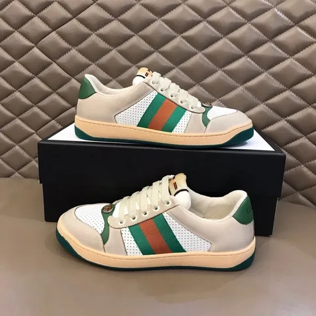 Gucci Tennis 1977 Beige Green Orange Web Stripe Lifestyle Sneakers 3