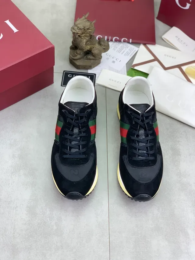 Gucci Tennis 1977 Black Green Red Web Lifestyle Sneakers 3