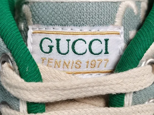 Gucci Tennis 1977 GG Monogram Canvas Web Stripe Tênis Lifestyle 10