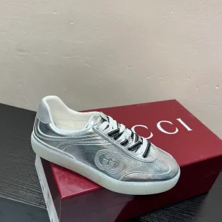 Gucci Tennis 1977 Metallic Silver Lifestyle Sneakers