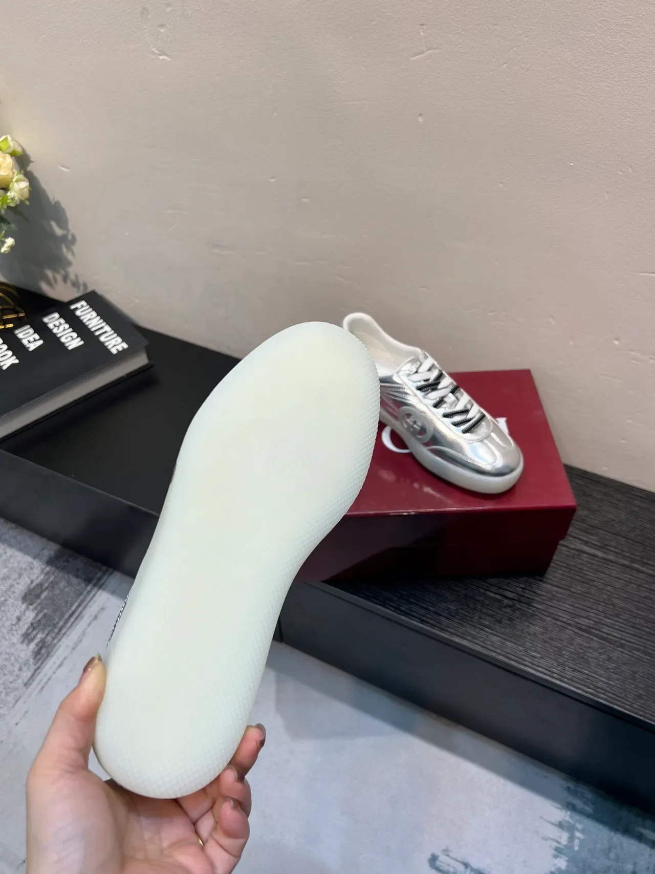 Gucci Tennis 1977 Metallic Silver Lifestyle Sneakers 8