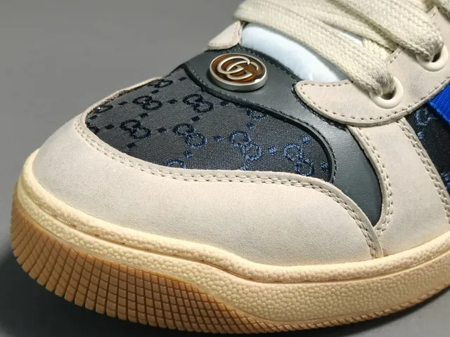 Gucci Tennis 1977 Off-White Black Blue Orange Web Lifestyle Sneakers 7