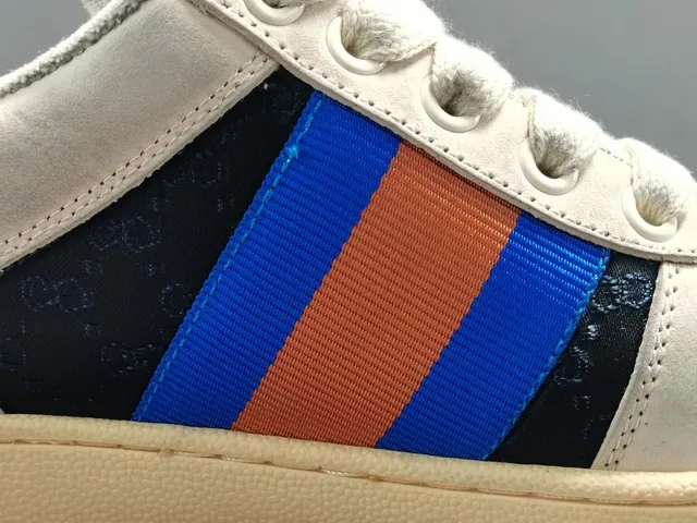 Gucci Tennis 1977 Off-White Black Blue Orange Web Lifestyle Sneakers 8