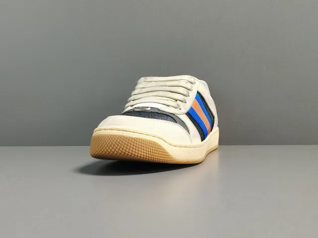 Gucci Tennis 1977 Off-White Black Blue Orange Web Lifestyle Sneakers 11