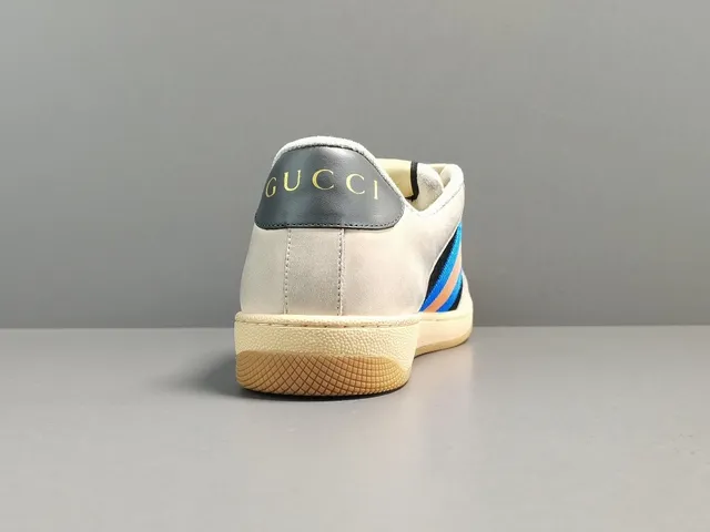 Gucci Tennis 1977 Off-White Black Blue Orange Web Lifestyle Sneakers 14