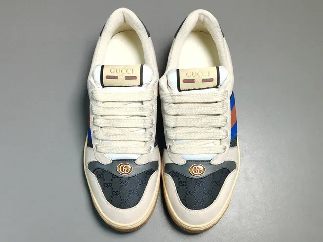 Gucci Tennis 1977 Off-White Black Blue Orange Web Lifestyle Sneakers 18