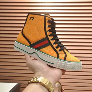 Gucci Tennis 1977 برتقالي Monogram أحذية رياضية lifestyle عالية