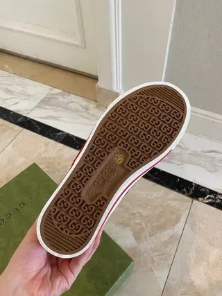 Gucci Tennis 1977 Pink Web Stripe High-Top Lifestyle Sneakers 2