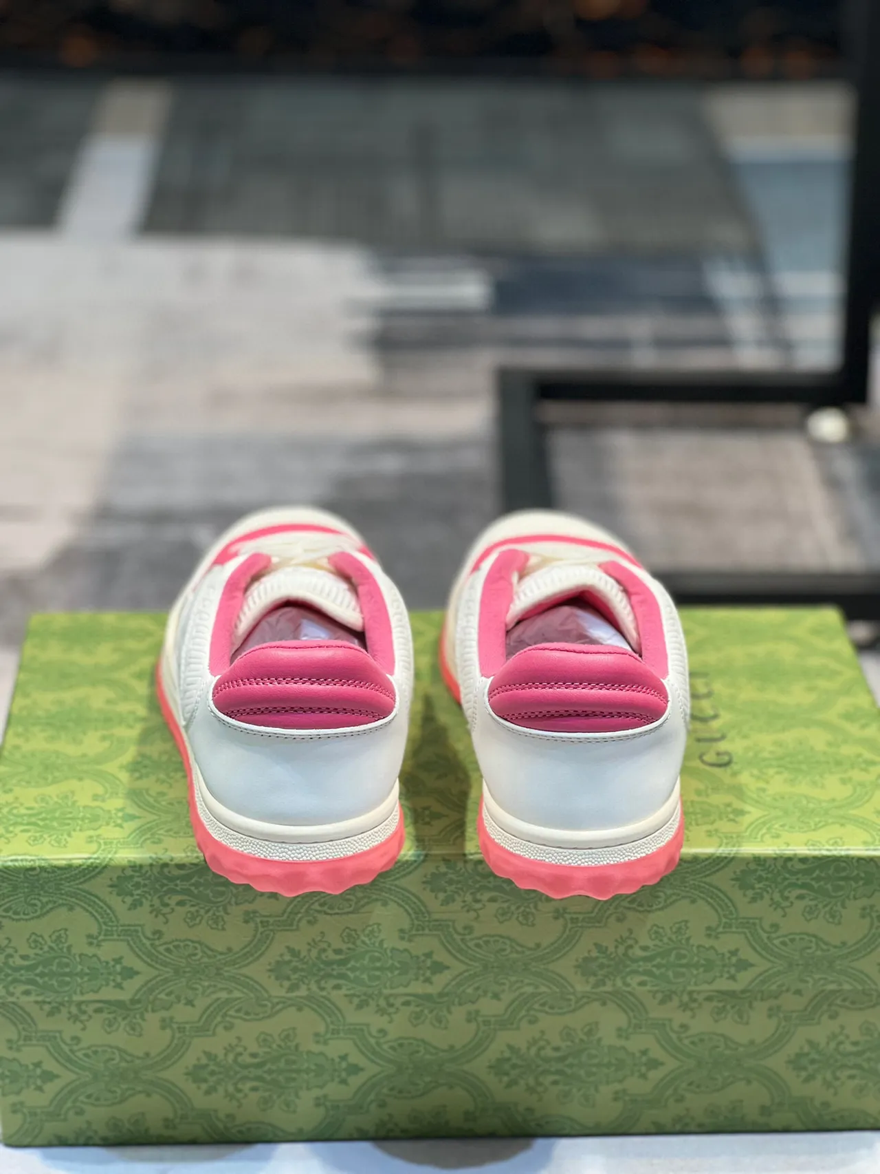Gucci Tennis 1977 White and Pink Lifestyle Sneakers 2