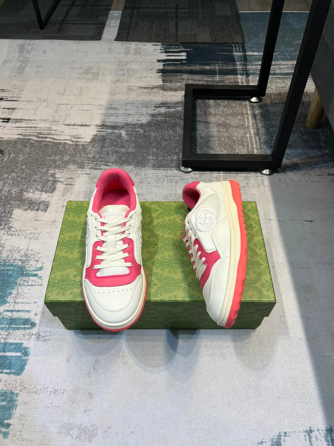 Gucci Tennis 1977 White and Pink Lifestyle Sneakers 4