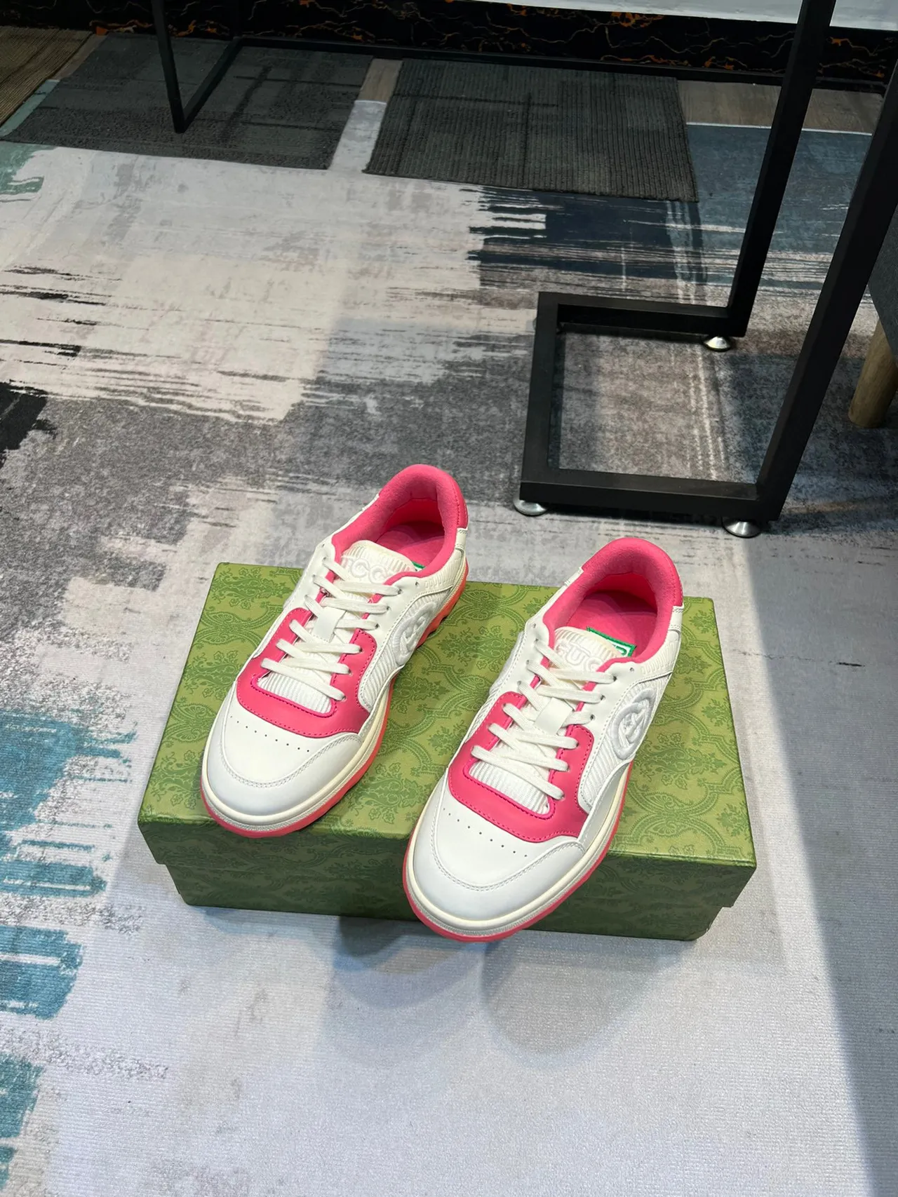 Gucci Tennis 1977 White and Pink Lifestyle Sneakers 5
