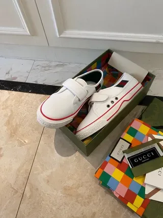 Gucci Tennis 1977 White Red Midsole Web Stripe Lifestyle Sneakers 3