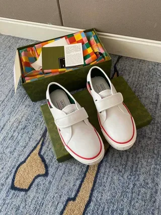 Gucci Tennis 1977 White Red Midsole Web Stripe Lifestyle Sneakers 4