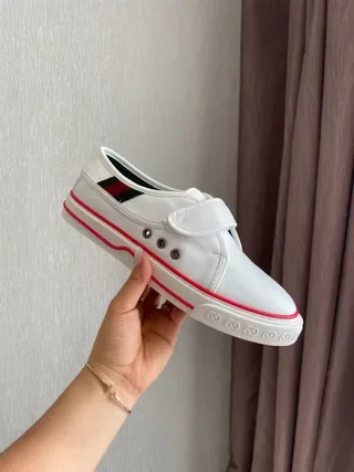 Gucci Tennis 1977 White Red Midsole Web Stripe Lifestyle Sneakers 5